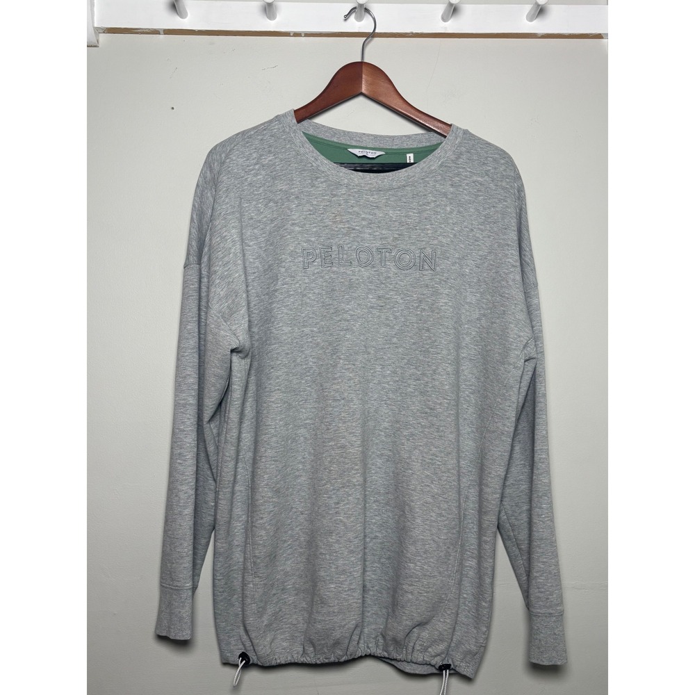 Peloton Embroidered Crewneck Sweatshirt‎ Gray Cozy Athleisure Fall XL